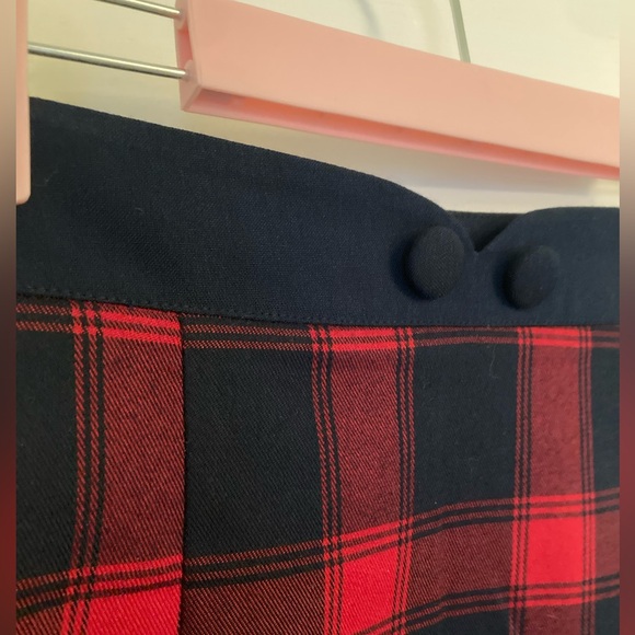 Voodoo Vixen pencil skirt. Red & navy plaid. Pinup. Size L. - Picture 3 of 11